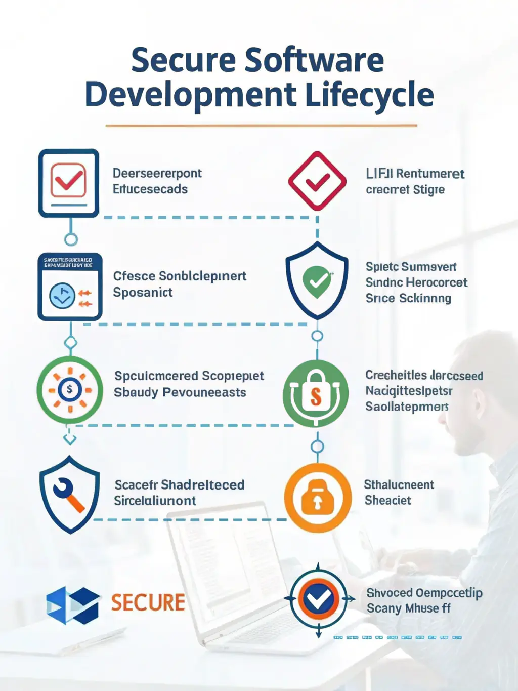 An infographic illustrating the DevOps lifecycle, from planning to deployment and monitoring.